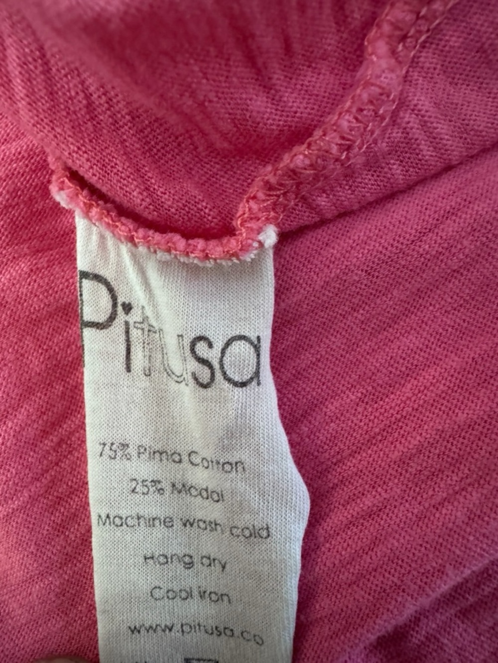 Pitusa Pink Pima Cotton Tunic Dress Petite Resort Cover Up XS S - Picture 6 of 7